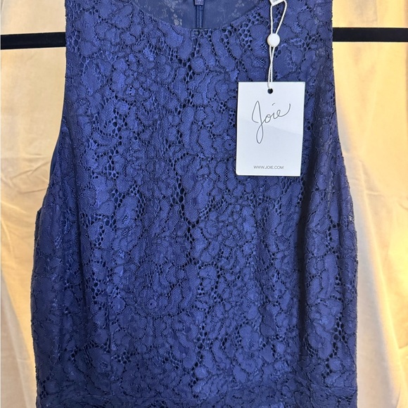 Joie Adisa in Dark Navy Blue Lace Drop Waist Fit & Flare Dress 4 $298 NWT - Picture 4 of 7